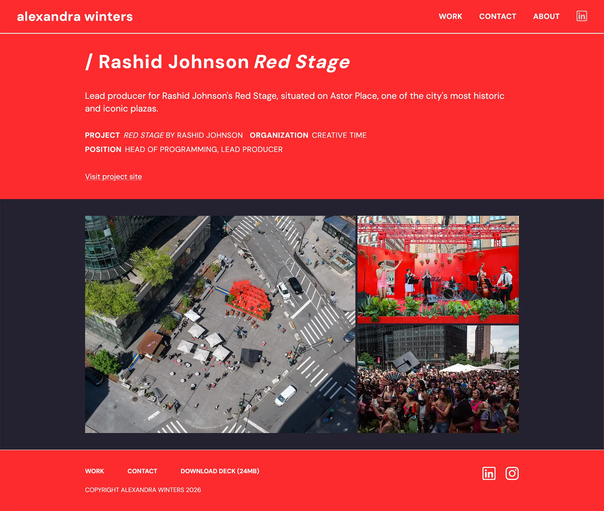 Alex Winters project page — Rashid Johnson
